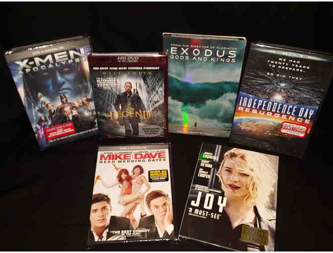 Movies--6 DVD Set Joy, Ind. Day Resurgence, X-Men Apoc., I Am Legend, Exodus, Mike & Dave
