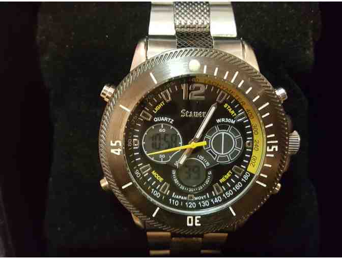 Jewelry--Men's Stauer 20410 Colossus Stainless Steel Hybrid (Analog Digital) Quartz Watch - Photo 1