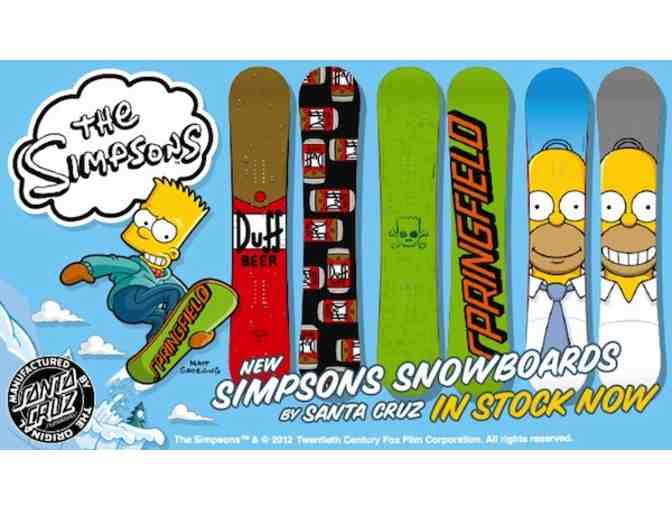 Rare Brand New Santa Cruz Simpsons Duff Beer Snowboard & Simpsons Swag