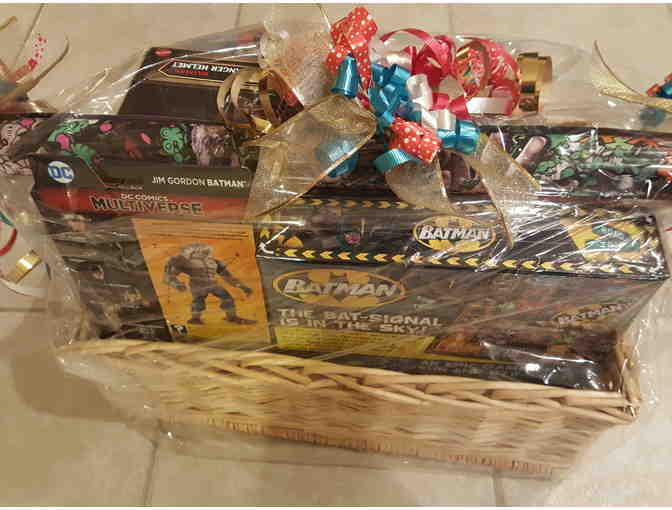 Warner Brothers Basket 1 of 3--DC Comics Teen Basket with Batman Game and 10 Total Items