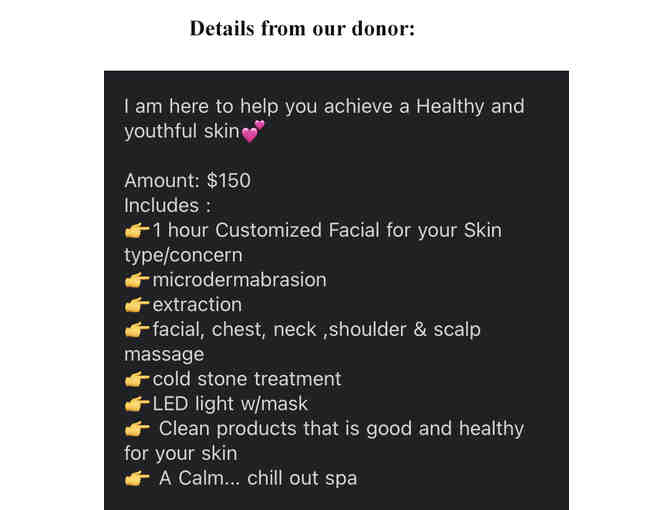 Gift Certificate--$150 Facial The Girl Spot Skin Health Care Oak Park