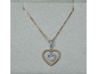 14 Carat Gold and Diamond Heart Necklace