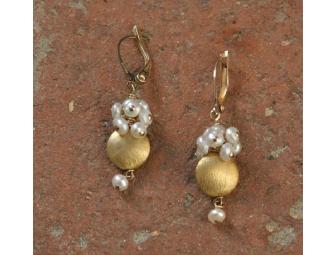 JEMMS 14K Gold Vermeil, 14K Gold Filled & Genuine Freshwater Pearl Cluster Earrings