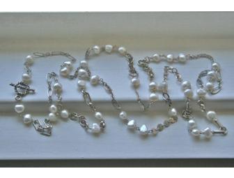 JEMMS Mixed Sterling Silver Chain and Baroque Freshwater Pearl Necklace