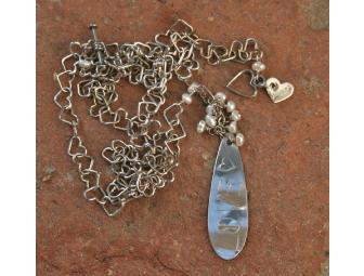 JEMMS Custom Stamped Sterling Silver LOVE Teardrop Necklace
