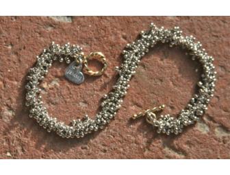 JEMMS Sterling Silver Mini-ball Bracelet with 14K Gold Vermeil Toggle