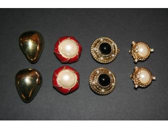 4 Pairs of Vintage Clip-on Earrings