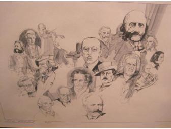 Print of Assorted Composers - signed by the artist