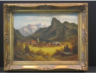 Oil Painting by Friedrich Gobl of Oberammergau, Germany
