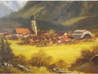 Oil Painting by Friedrich Gobl of Oberammergau, Germany