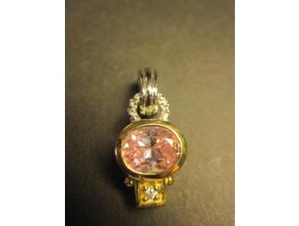 Judith Ripka Pink Crystal Pendant/Enhancer
