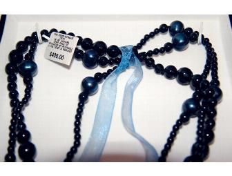 3 STRAND BLACK ONYX NECKLACE