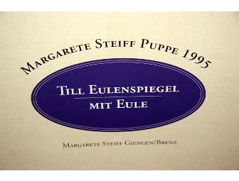 MARGARETE STEIFF TILL EULENSPIEGEL DOLL WITH PLUSH OWL AND STEIFF BOOK