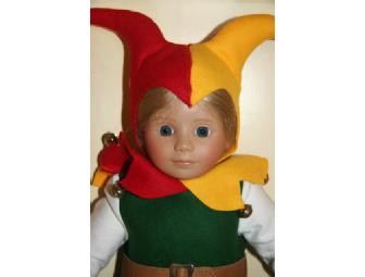 MARGARETE STEIFF TILL EULENSPIEGEL DOLL WITH PLUSH OWL AND STEIFF BOOK