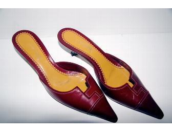 Lambertson Truex Red Leather Mules; size 39 (8)