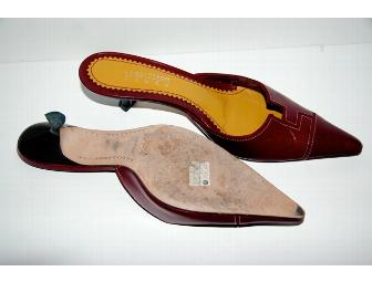 Lambertson Truex Red Leather Mules; size 39 (8)
