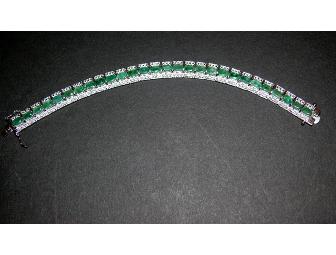 EMERALD AND DIAMOND CHIP BRACELET