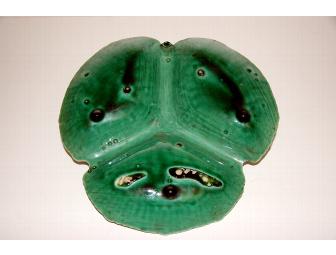 Majolica Partitioned Platter with Handle