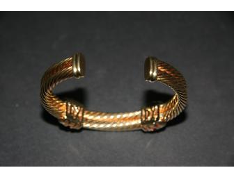 DAVID YURMAN GOLD, RUBY, AND DIAMOND CUFF BRACELET