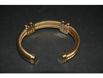 DAVID YURMAN GOLD, RUBY, AND DIAMOND CUFF BRACELET