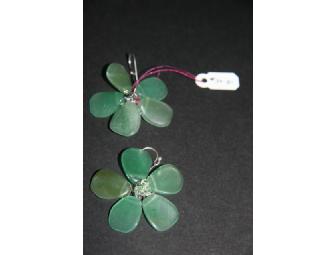 NAKAMOL GREEN FLOWER NECKLACE WITH MATCHING EARRINGS