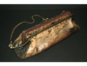 Vintage Style Bronze Leather Clutch