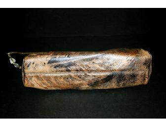 Vintage Style Bronze Leather Clutch