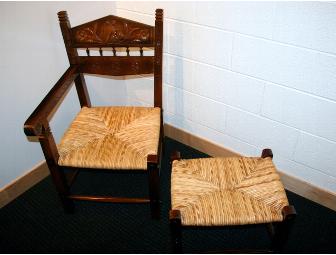 Maiden Chair with Matching Stool from Crete, Greece