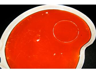 VINTAGE GERMAN BAVARIA PORCELAIN TEA POT SET & DAMASK TABLECLOTH