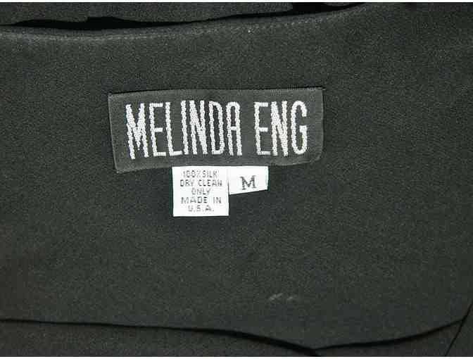 Melinda Eng Black Chiffon Evening Gown with 3/4 length Jacket