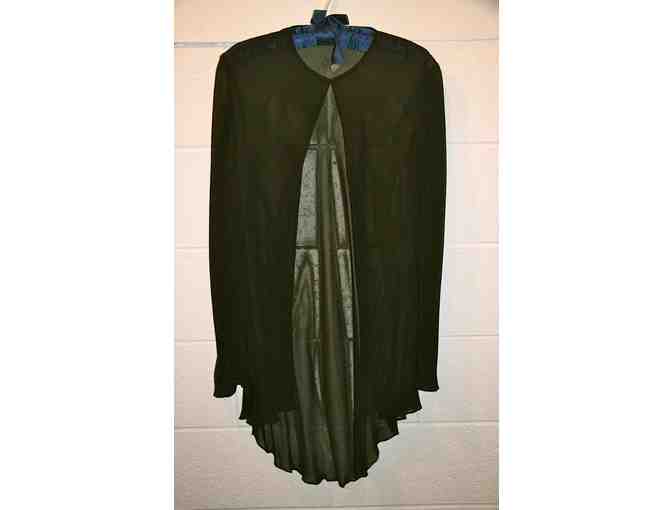 Melinda Eng Black Chiffon Evening Gown with 3/4 length Jacket