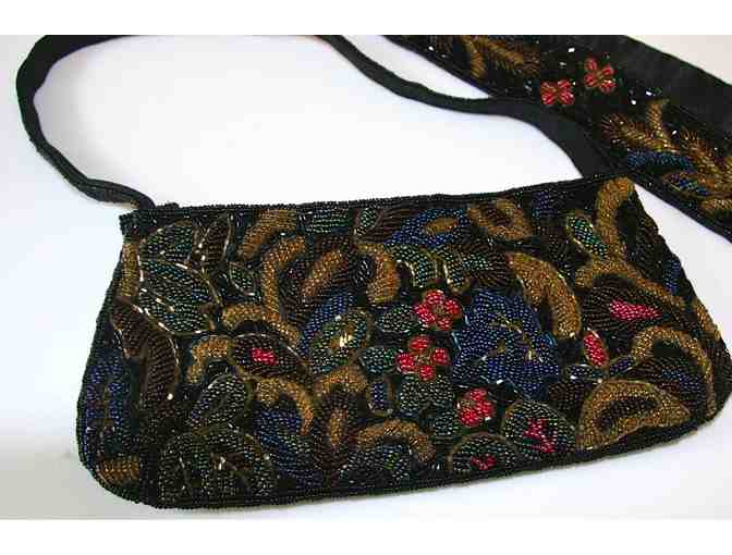 Beaded Floral Purse and Belt