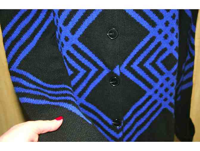 Honor Black & Blue Diamond Cashmere Sweater (Size Large)