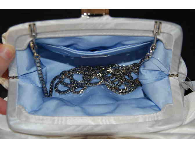 Judith Leiber Moire Satin and Crystal Bow Handbag