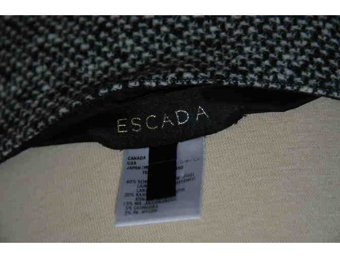Escada Black and White Wool Tweed Skirt Suit, Jacket Size 40, Skirt Size 42