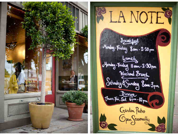 Gift certificates to Cafe Clem and La Note in Berkeley