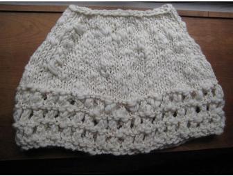 Hand Knit Wool Poncho in Ivory