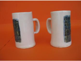 Pair of Tall Handmade Ceramic Mugs