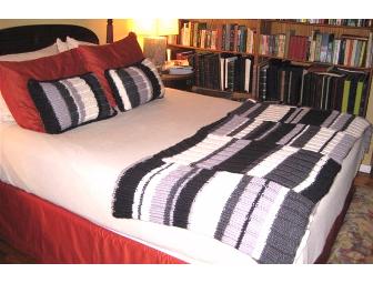 Community Made Hand Knit Blanket and Pillows