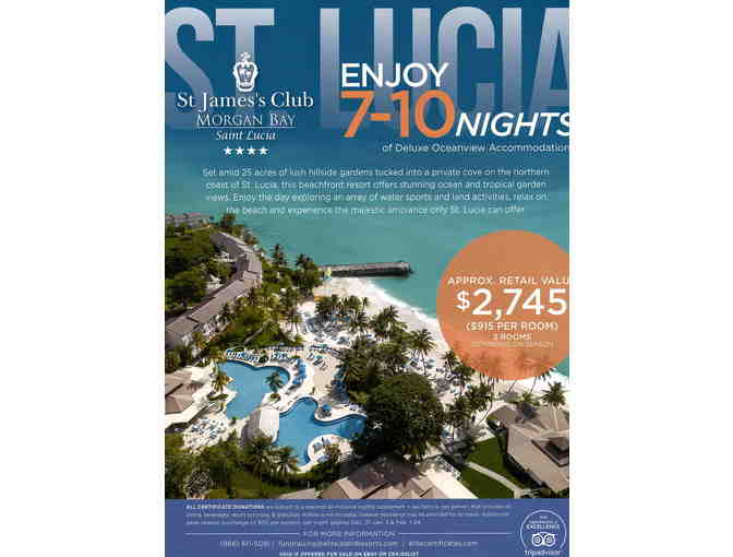 7-10 Nights of Deluxe Ocean-view Accommodations at St. Jame's Club, Morgan Bay Saint Lucia