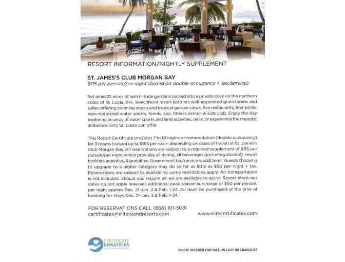 7-10 Nights of Deluxe Ocean-view Accommodations at St. Jame's Club, Morgan Bay Saint Lucia
