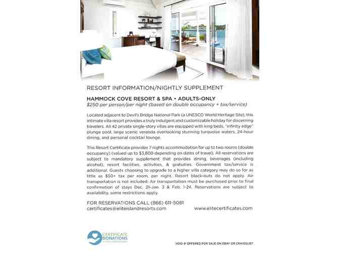 7 Nights at Hammock Cove Resort & Spa, Antigua