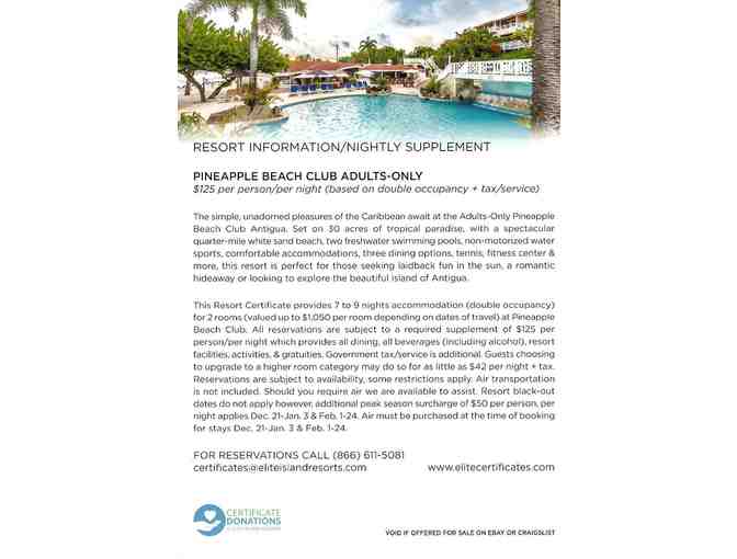 7-9 Nights of Ocean-view Accommodations at Pineapple beach Club Antigua