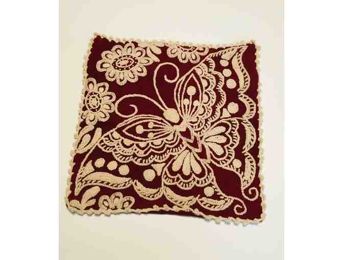 Embroidered Pillowcase, 15.5" x 15.5" - Photo 1