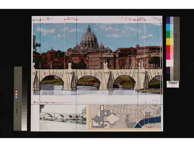 Christo, Ponte Sant'Angelo, Wrapped (Project for Rome), 2011 - Photo 1