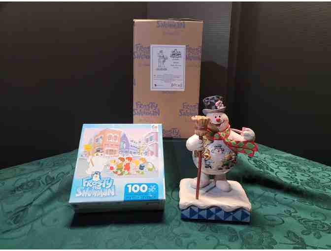 Frosty The Snow Man Figurine and puzzle