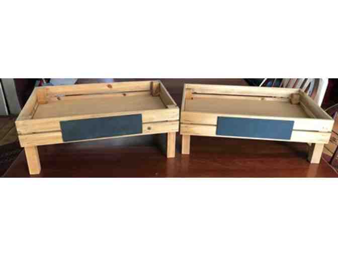 Two Tier Stackable Trays With Chalkboard