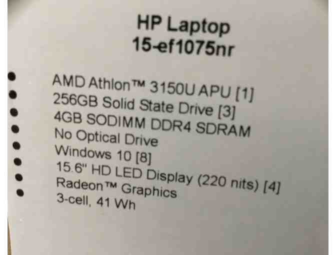 HP 15.6' Notebook with GC for set up at Esscor Electronics