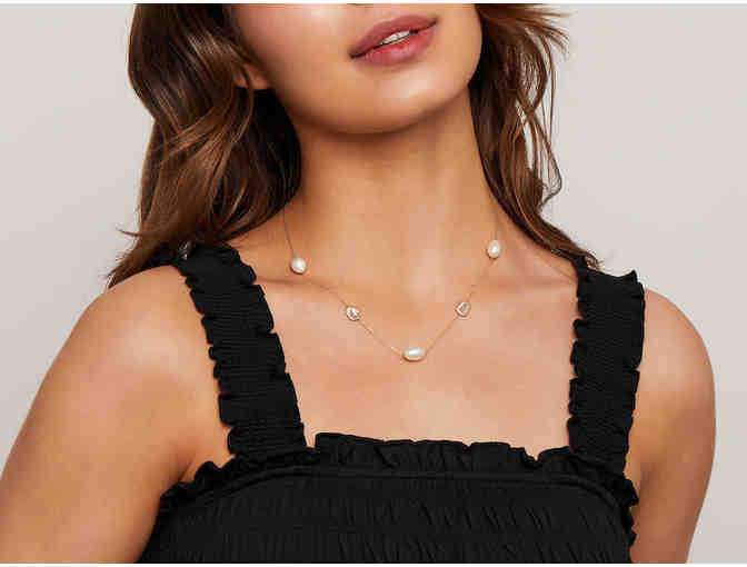 Shaesby Diamond and Pearl Floater, 18k Gold Chain Necklace