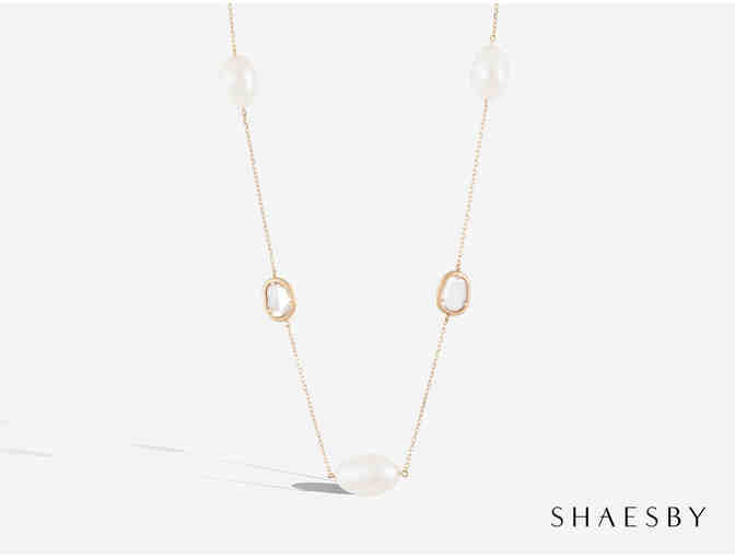 Shaesby Diamond and Pearl Floater, 18k Gold Chain Necklace - Photo 1